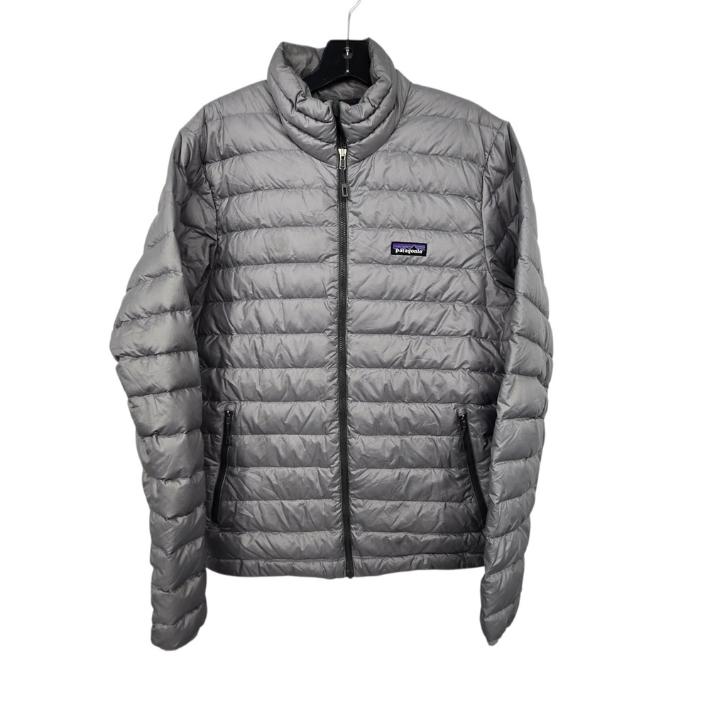 Patagonia Down Sweater Jacket Mens M Gray Puffer Full Zip Quilted Style 84674